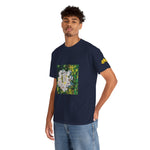 Unisex Heavy Cotton Tee - Poly Art - Flower, White