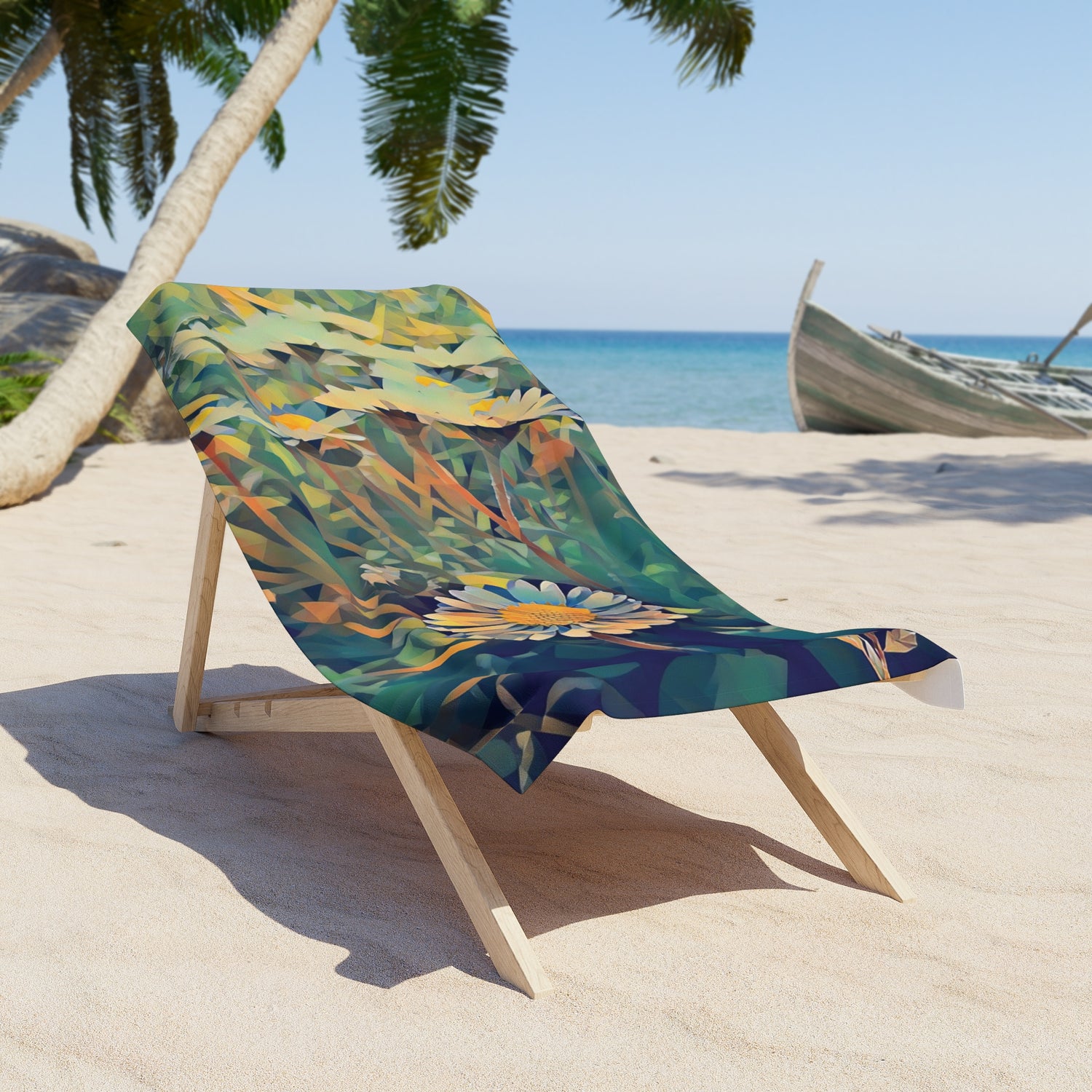 Beach Towel – Poly Art - Flower of Daisies (Variant 2)