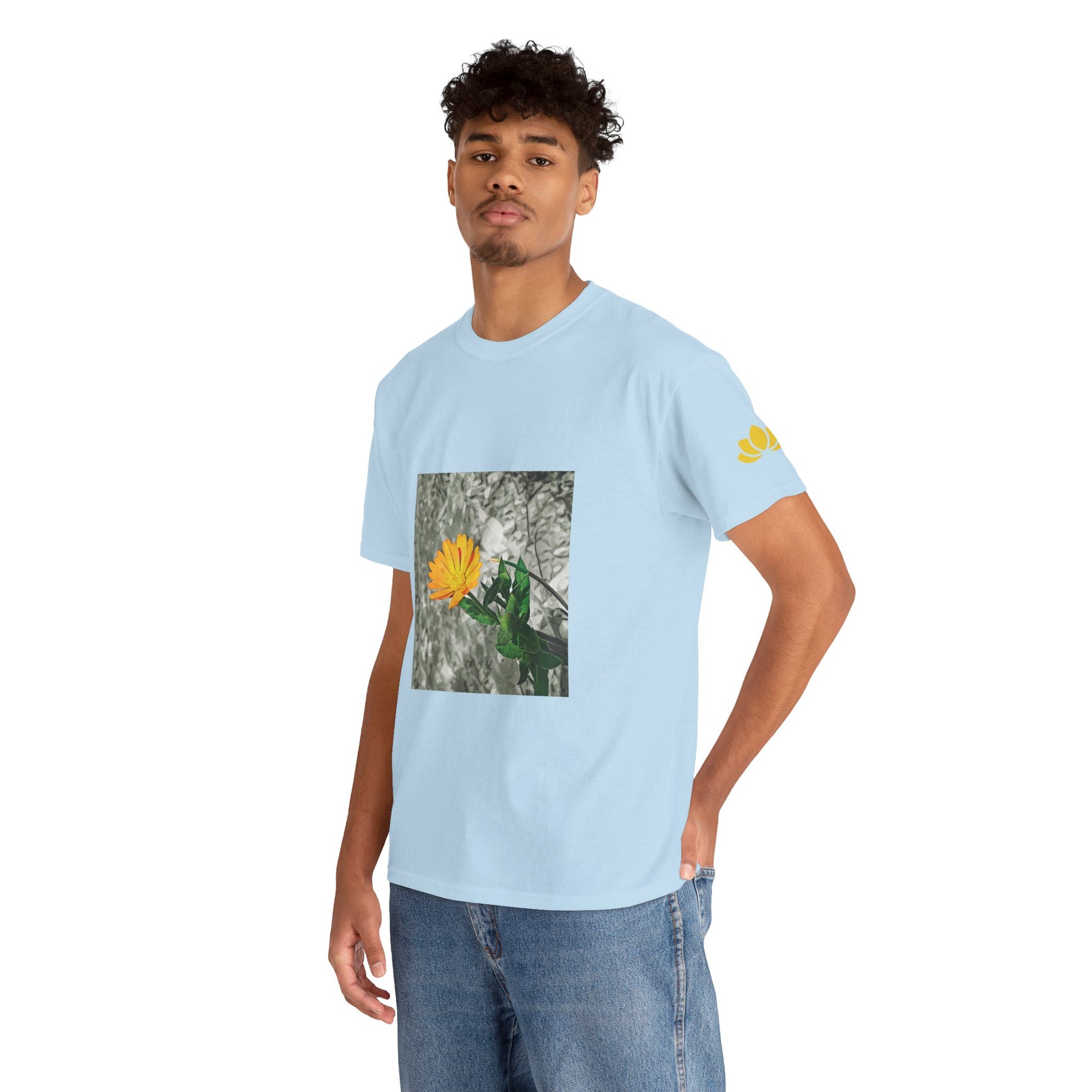 Unisex Heavy Cotton Tee - Poly Art - Flower of Calendula (Variant 1)