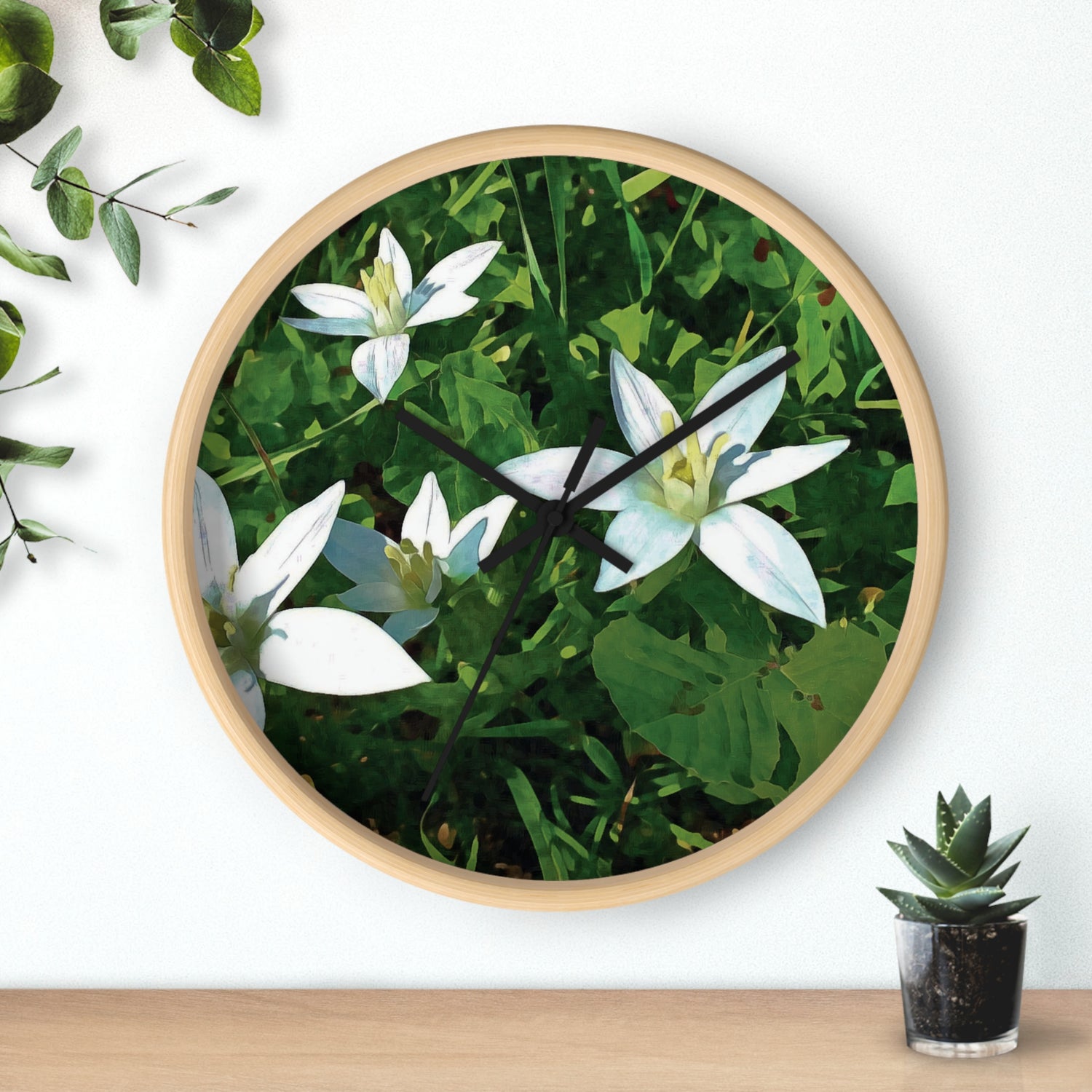 Wall Clock - Flower of Ornithogalum (Variant 2)