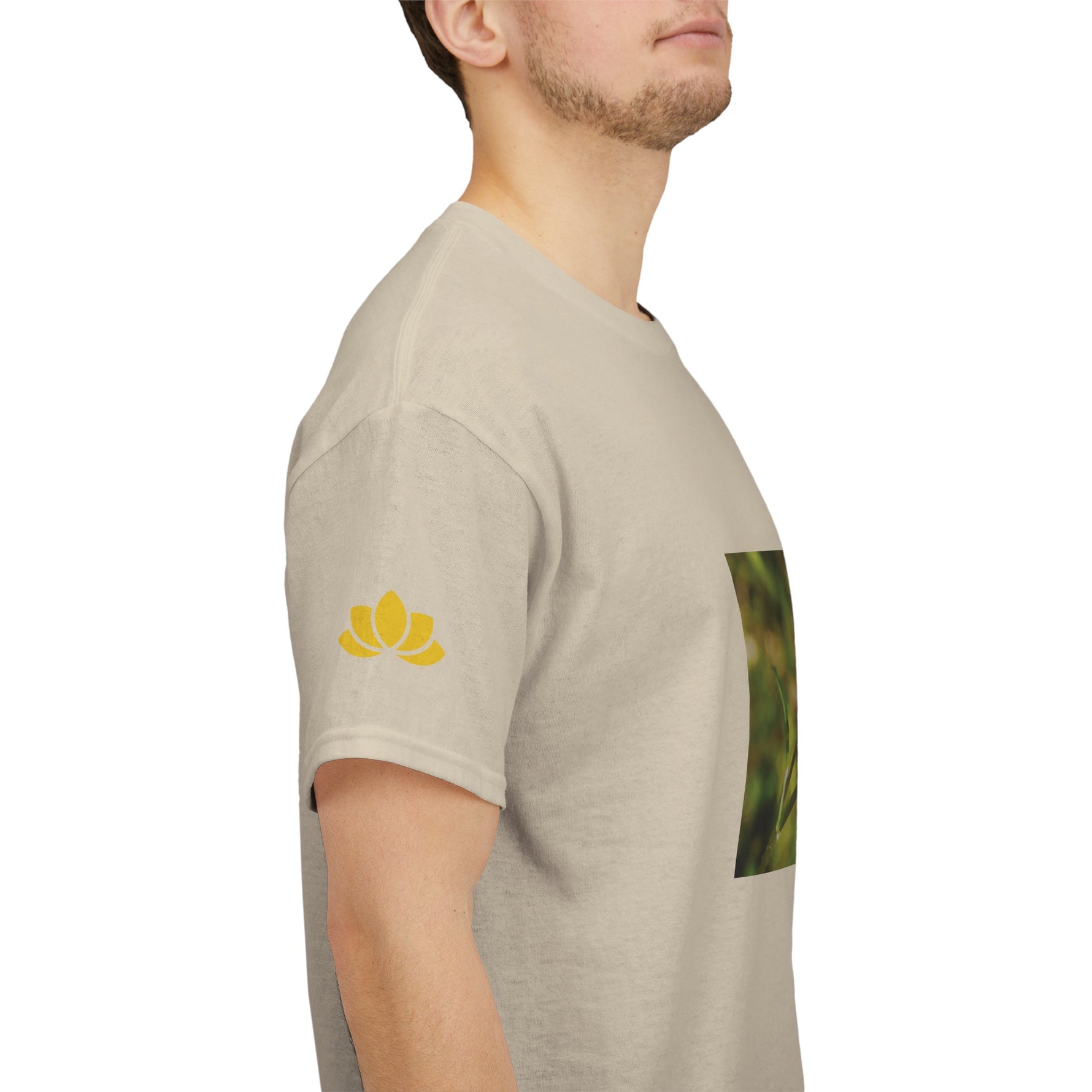 Unisex Heavy Cotton Tee - Flower, White