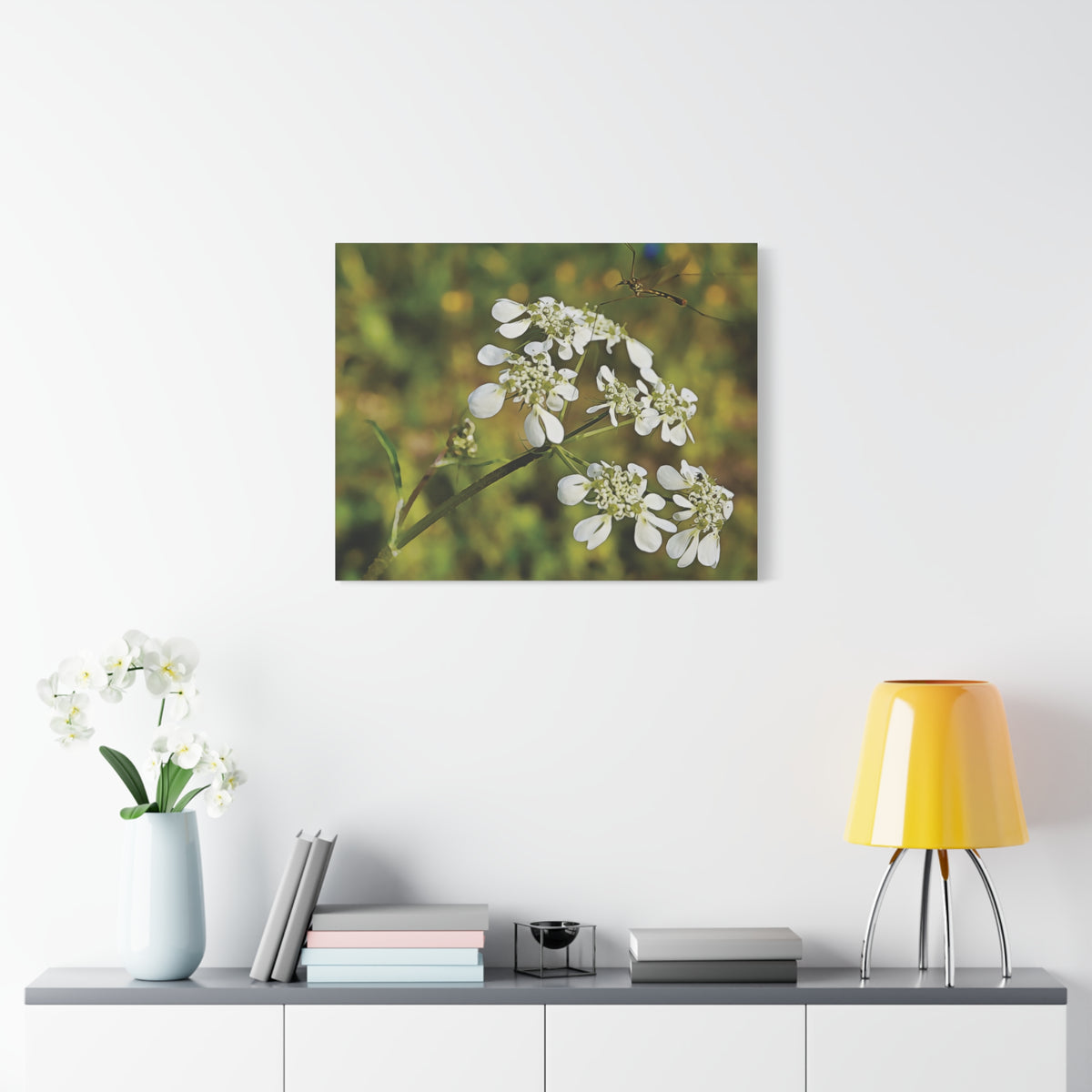 Stretched Matte Canvas - Flower with a small insect