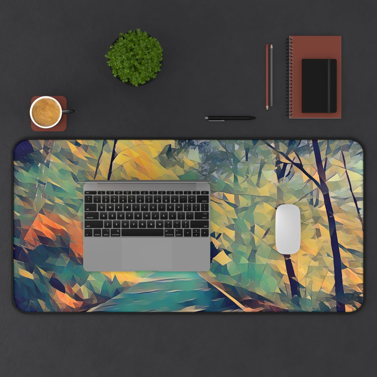 Desk Mat - Poly Art - Forest (Variant 01)
