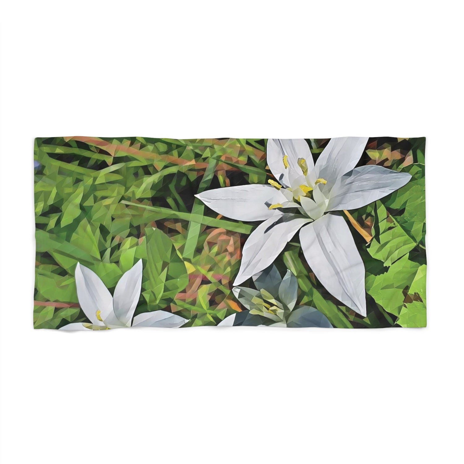 Beach Towel – Poly Art - Flower of Ornithogalum (Variant 2)