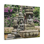 Stretched Matte Canvas - Nepal, Bodhisattvas Stone Sculptures
