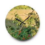 Acrylic Wall Clock - Poly Art - Rosehip plant
