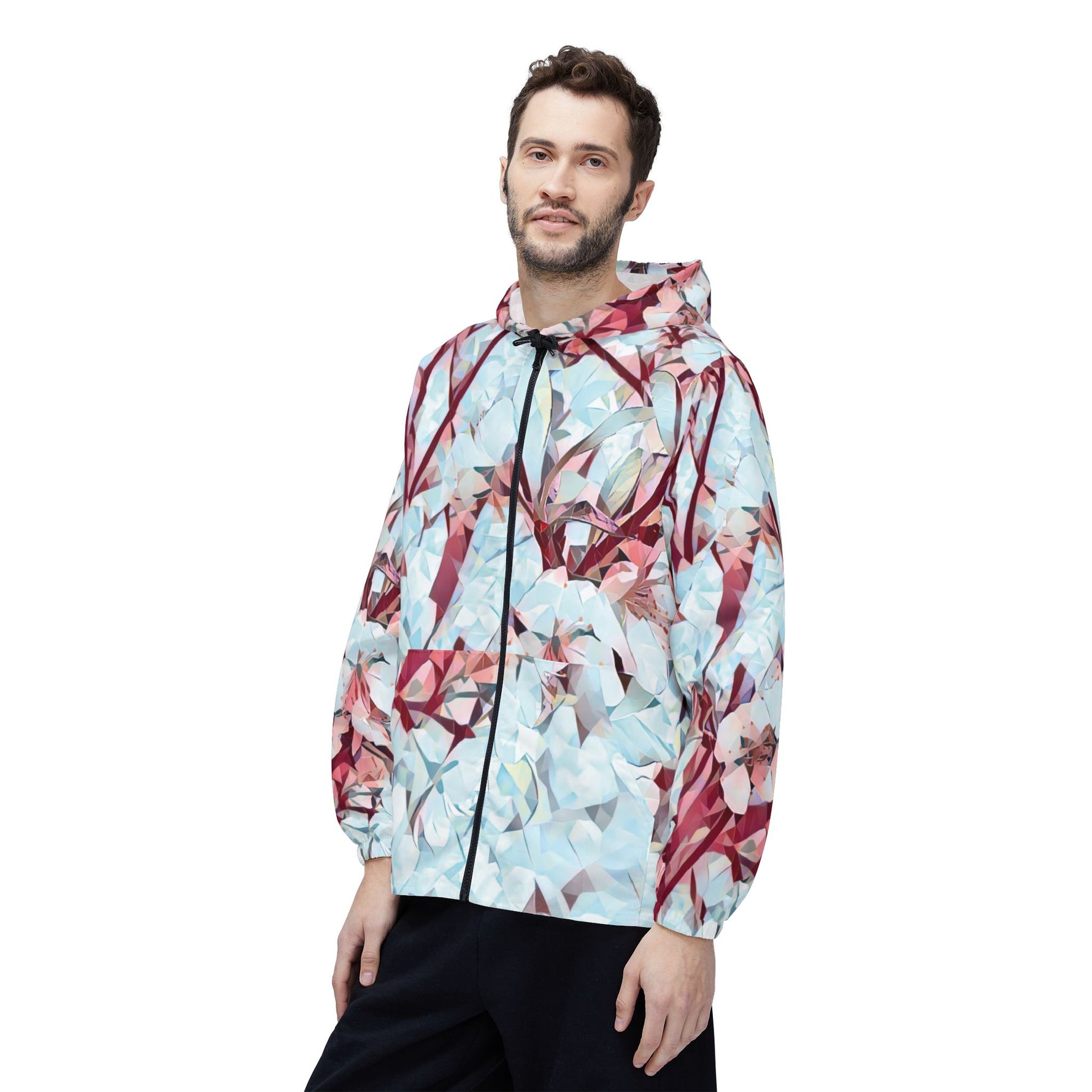 Windbreaker Jacket - Poly Art - Apple's Tree Flower (Variant 4)