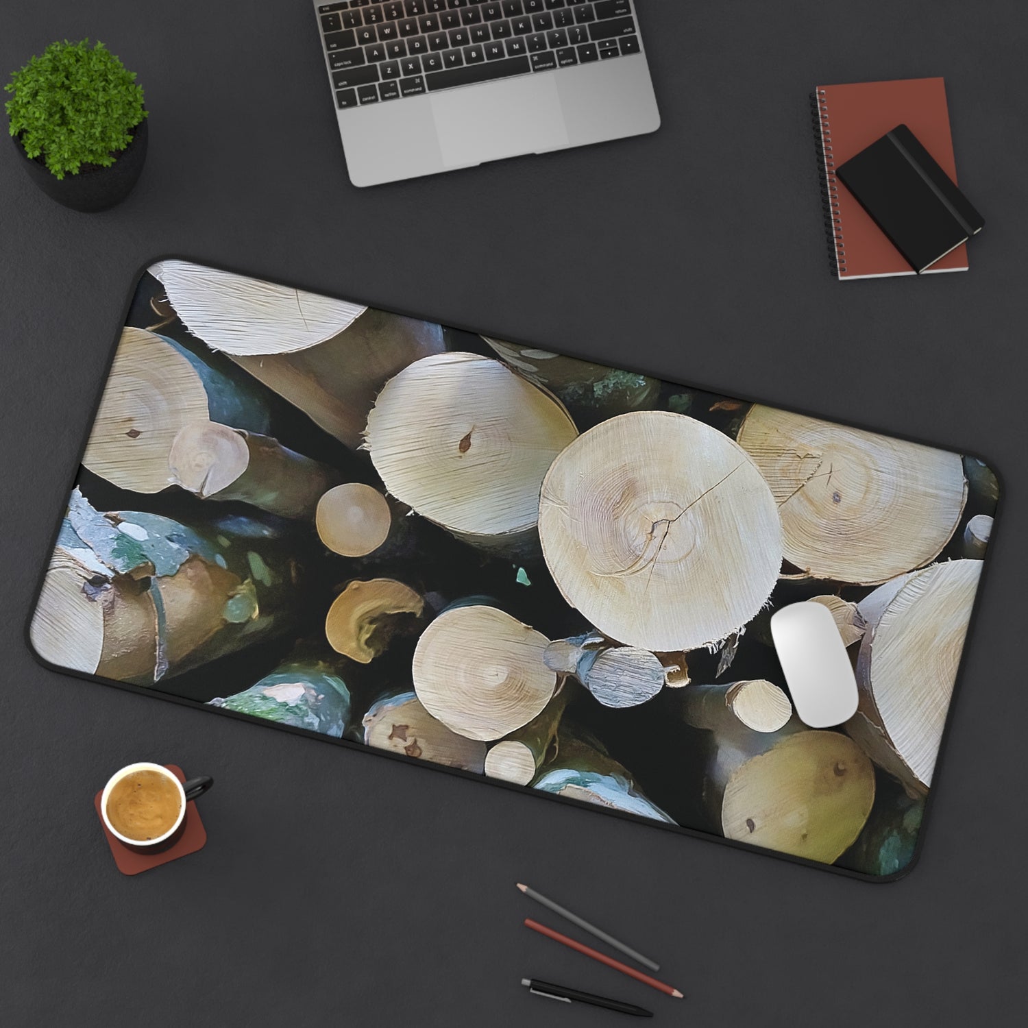 Desk Mat - Wooden Trunks (Variant 1)