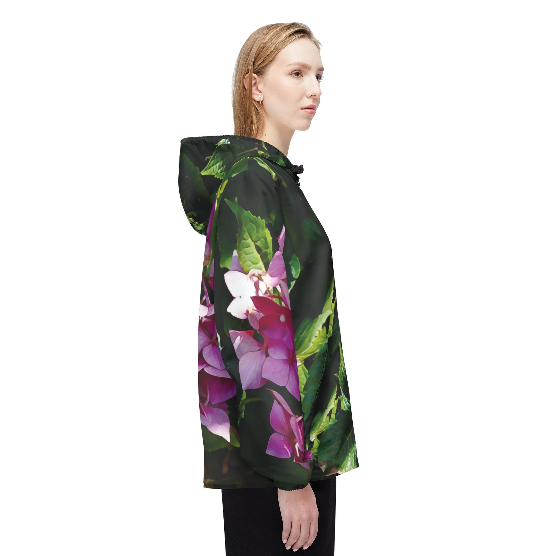 Windbreaker Jacket - Flower of Ortensia/Hydrangea Macrophylla