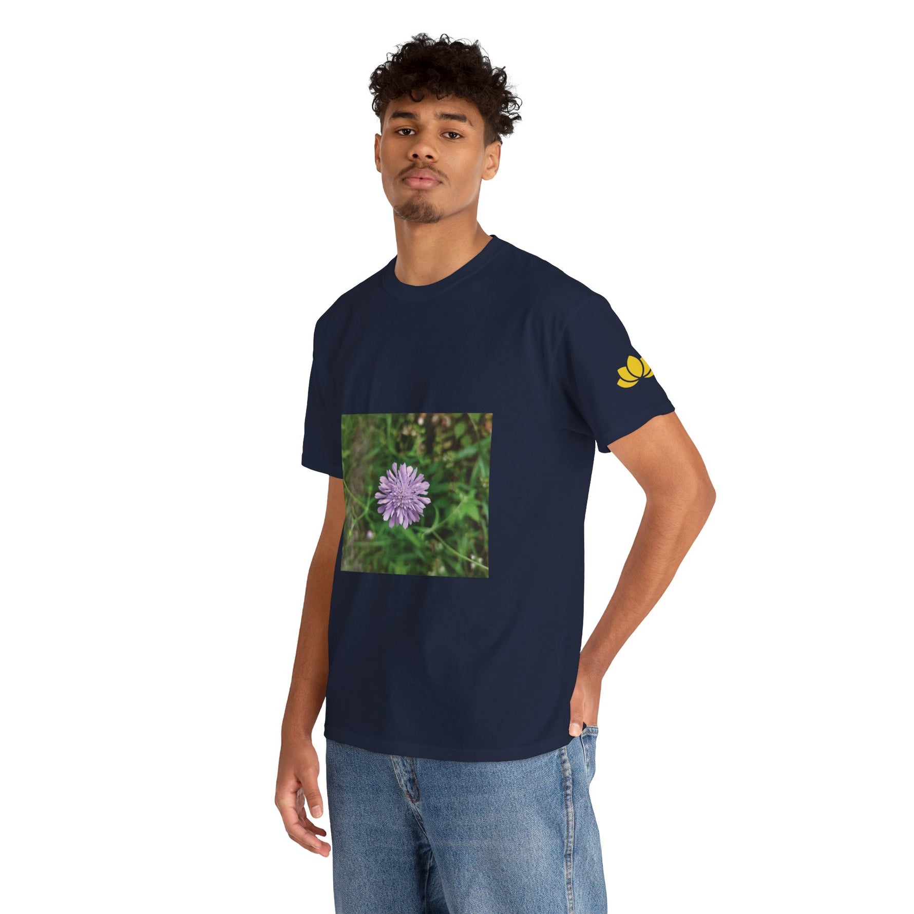 Unisex Heavy Cotton Tee - Flower of Knautia Integrifolia (Ambretta Annuale)