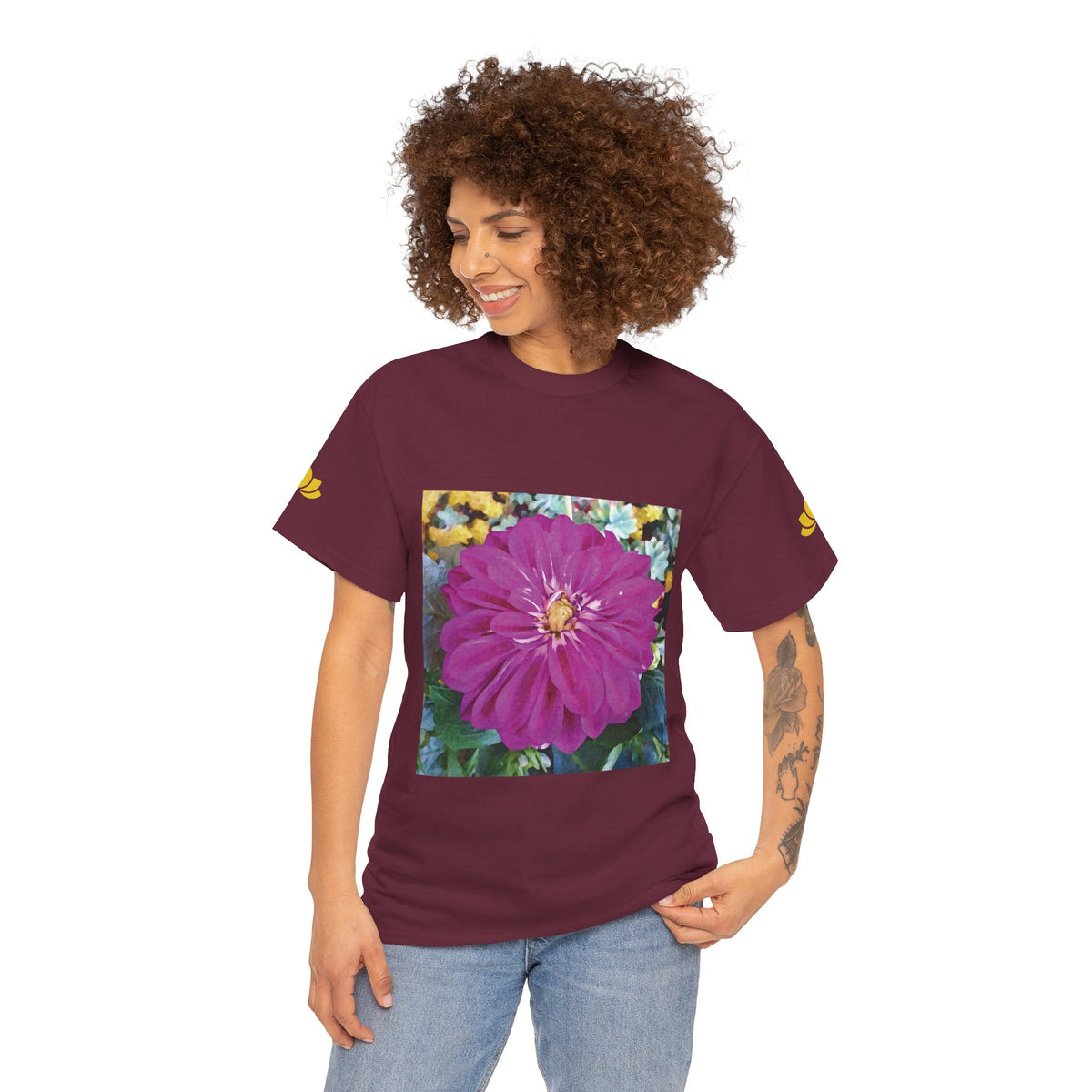 Unisex Heavy Cotton Tee - Flower of Dahlia