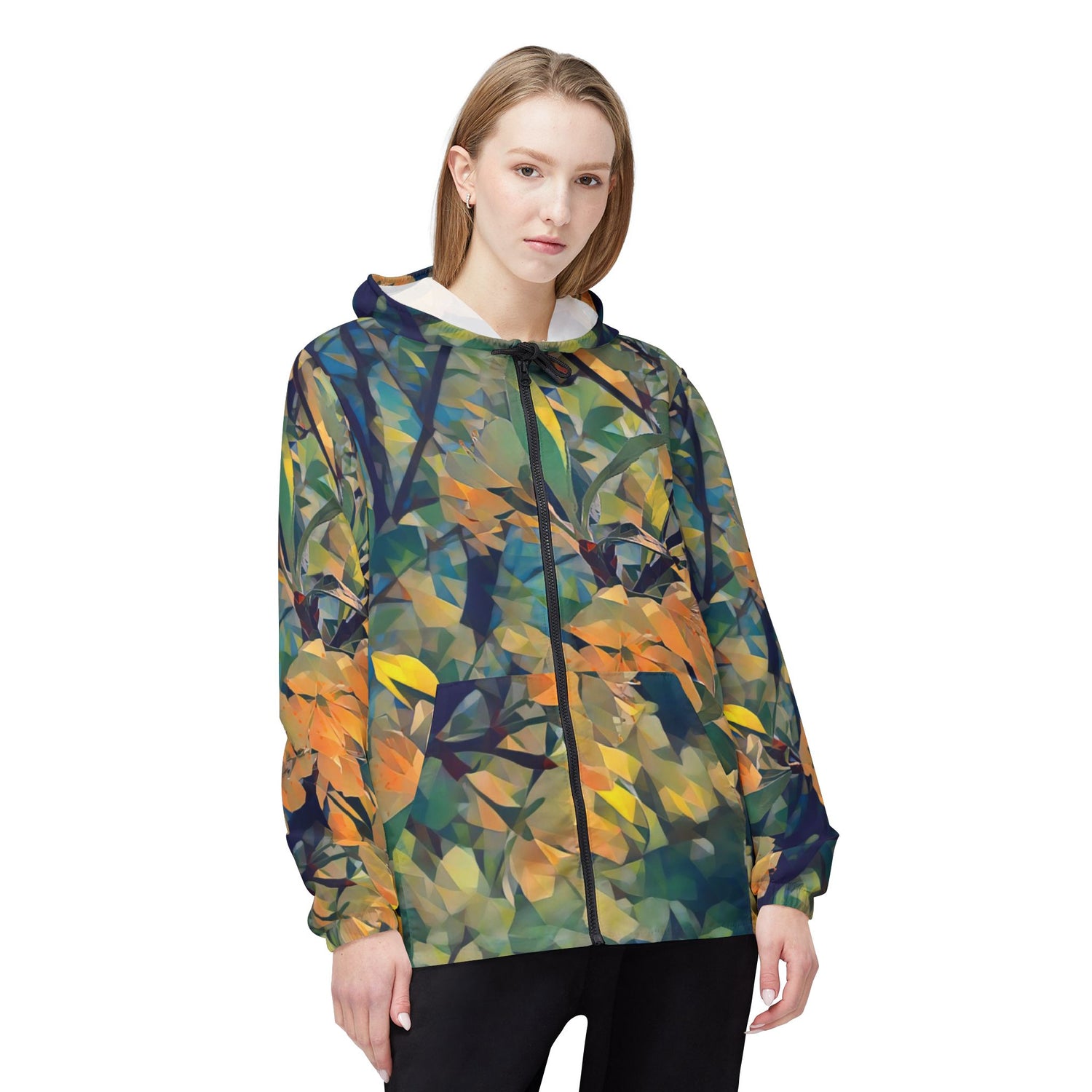 Windbreaker Jacket - Poly Art - Apple's Tree Flower (Variant 2)