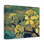 Stretched Matte Canvas - Poly Art - Flower, Yellow