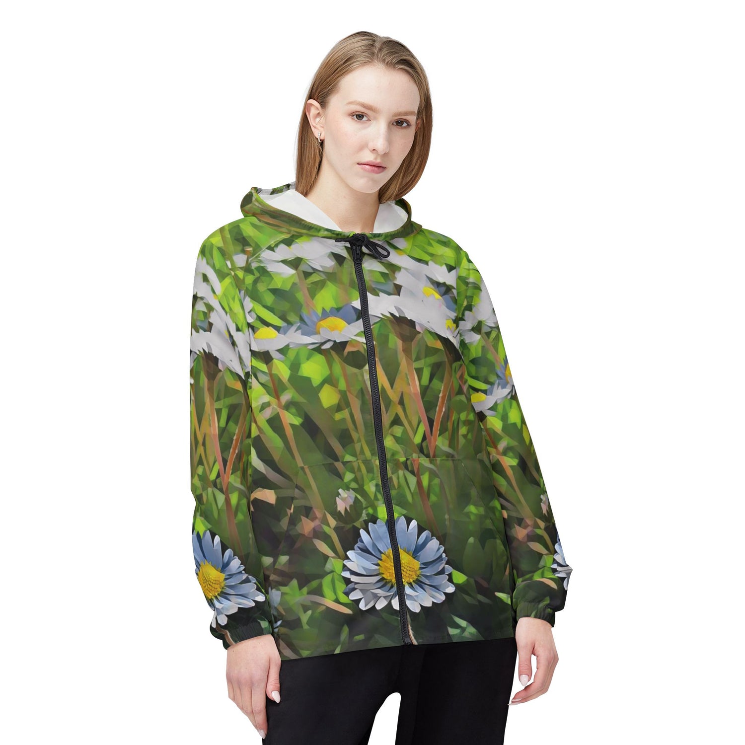 Windbreaker Jacket - Poly Art - Flower of Daisies (Variant 1)