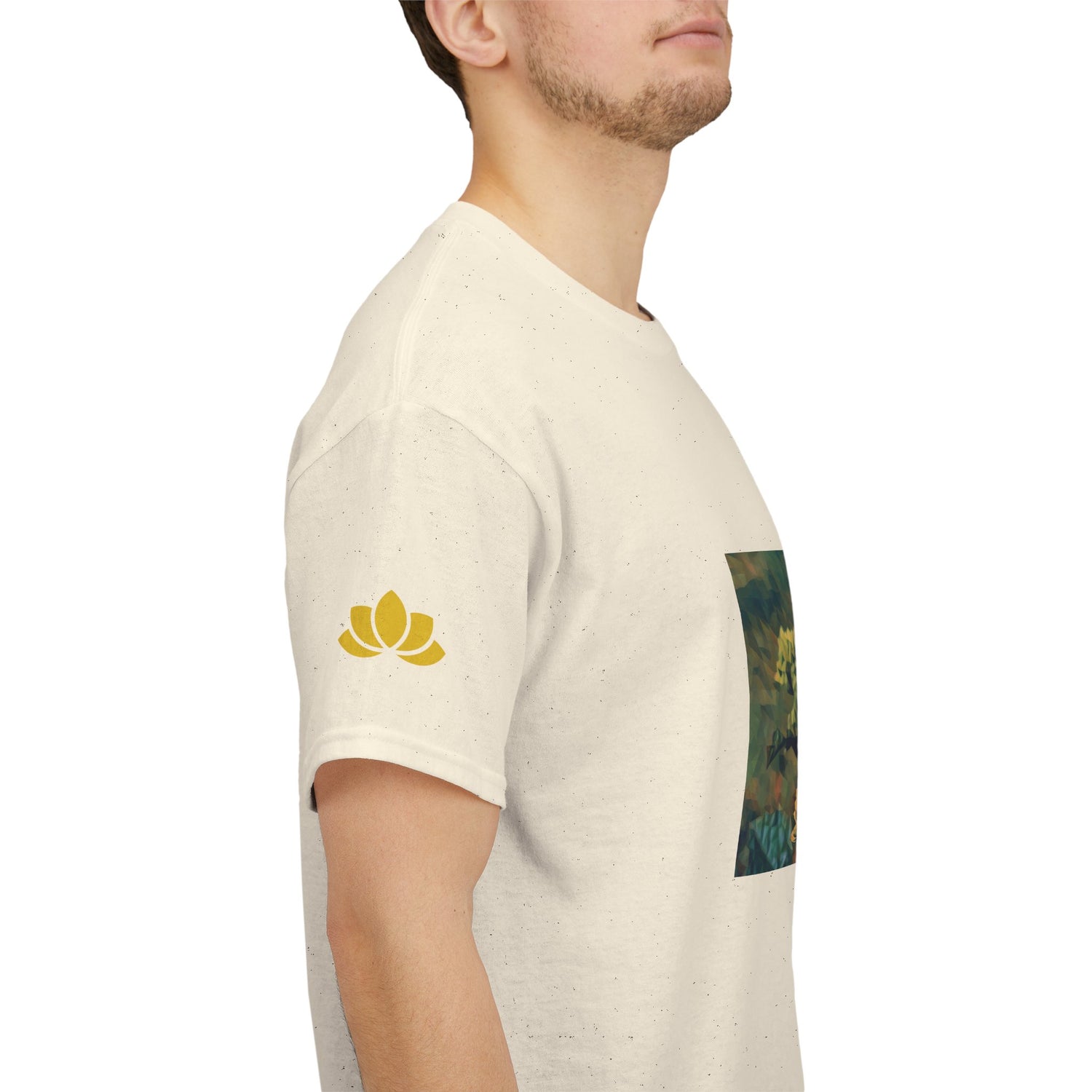 Unisex Heavy Cotton Tee - Poly Art - Flower, Yellow