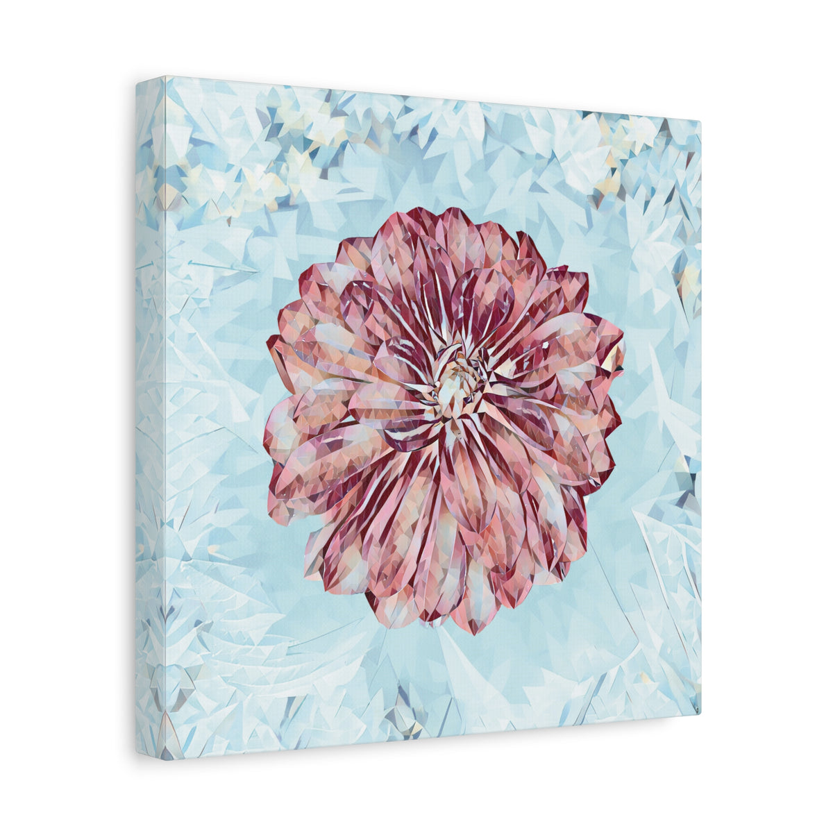Stretched Matte Canvas - Poly Art - Flower of Dahlia (Variant 2)