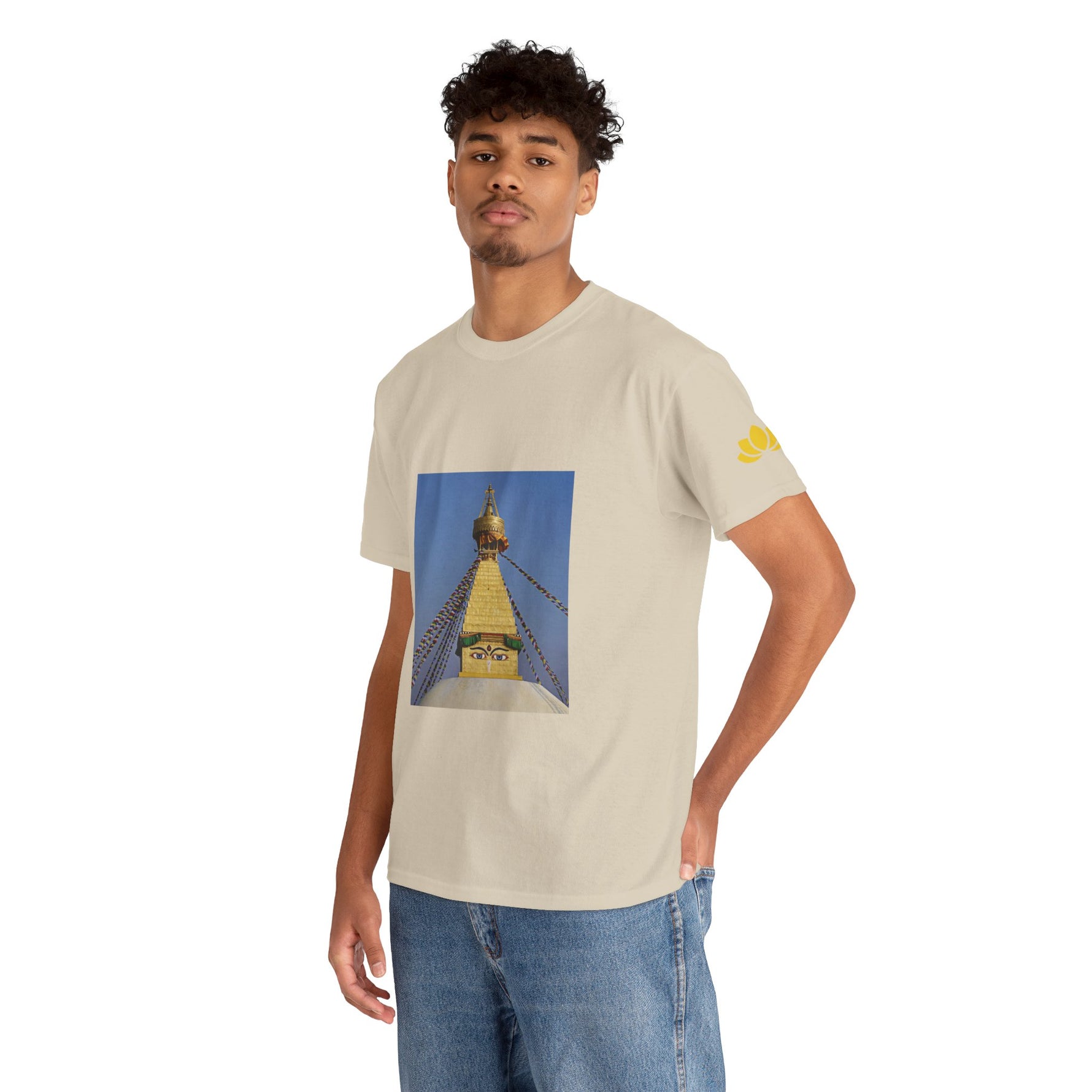 Unisex Heavy Cotton Tee - Nepal, Buddha's Eyes (Variant 3)