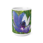 Ceramic White Cup 15oz - Flower of Anemone