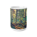 Ceramic White Cup 15oz - Poly Art - Forest (Variant 03)