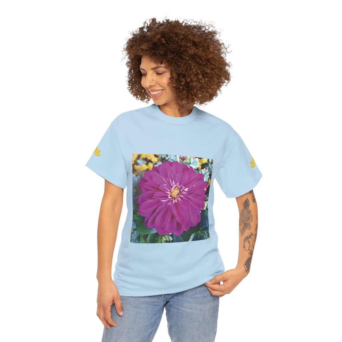 Unisex Heavy Cotton Tee - Flower of Dahlia