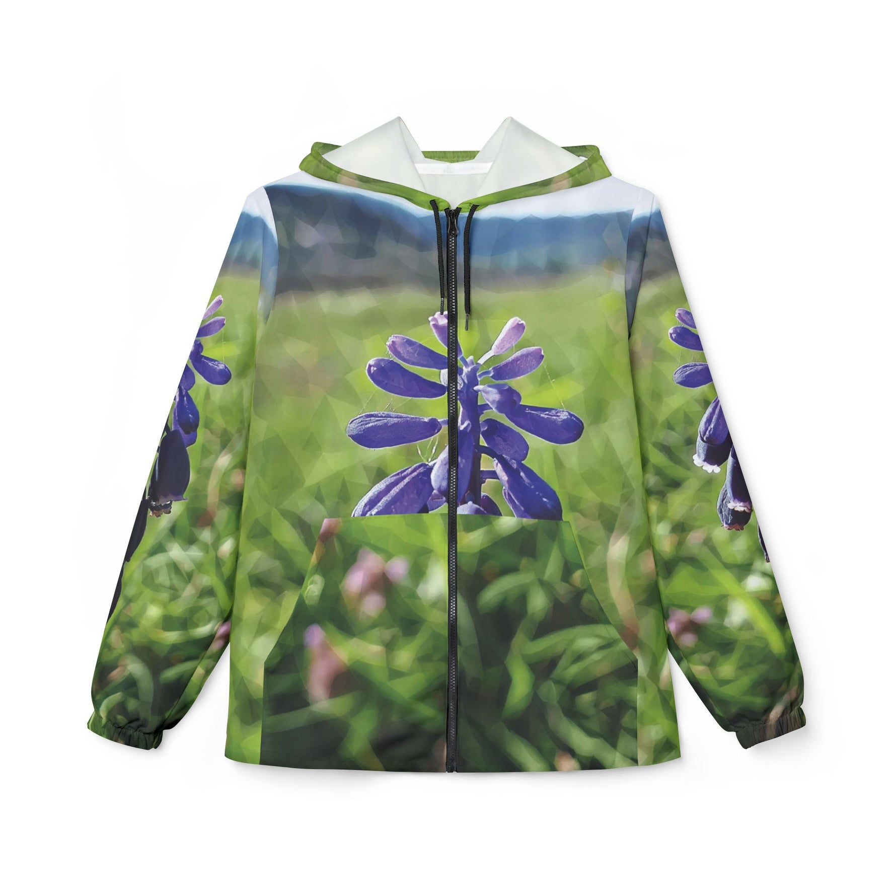 Windbreaker Jacket - Poly Art - Flower of Muscari