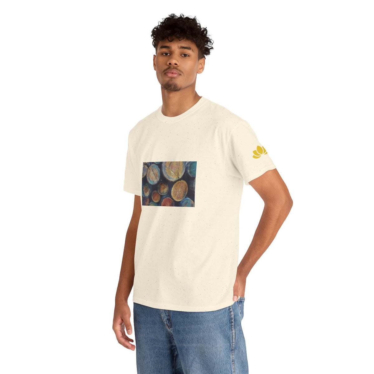 Unisex Heavy Cotton Tee - Poly Art - Wooden Trunks (Variant 3)