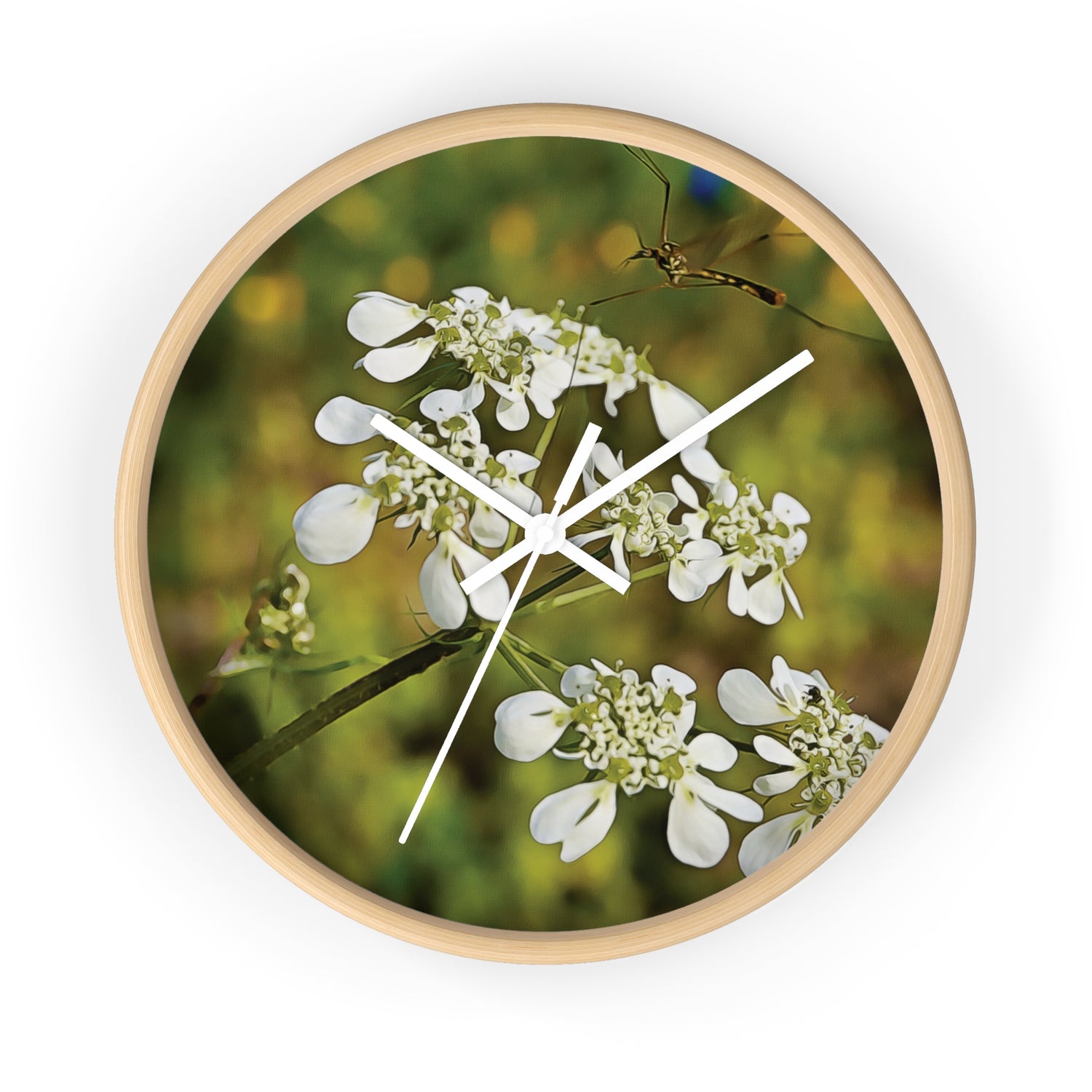 Wall Clock - Flower with a small insect