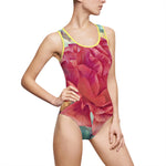 Swimsuit - Poly Art - Flower of Dahlia in Red