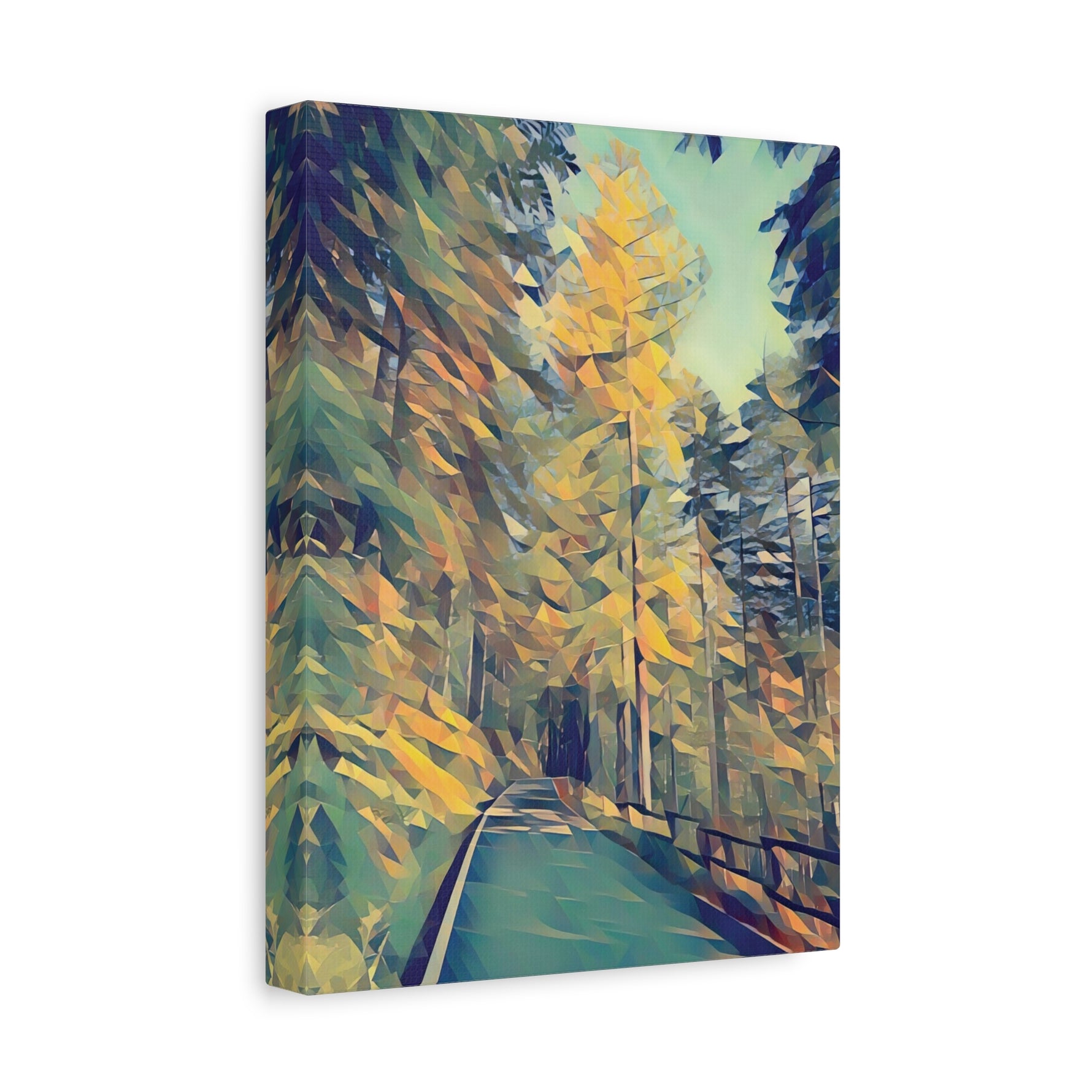 Stretched Matte Canvas - Poly Art - Forest (Variant 06)
