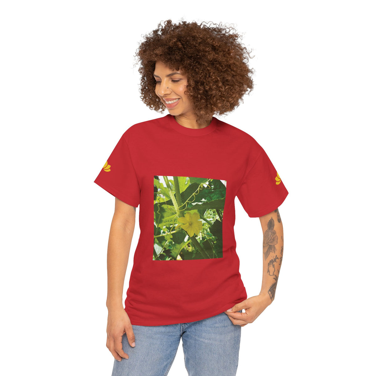 Unisex Heavy Cotton Tee - Flower of Cucumber