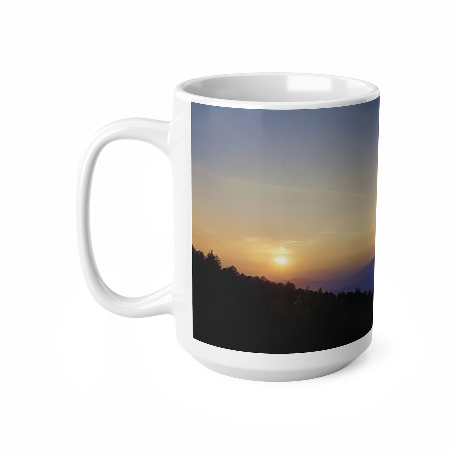 Ceramic White Cup 15oz - Sunset Sky (Variant 1)