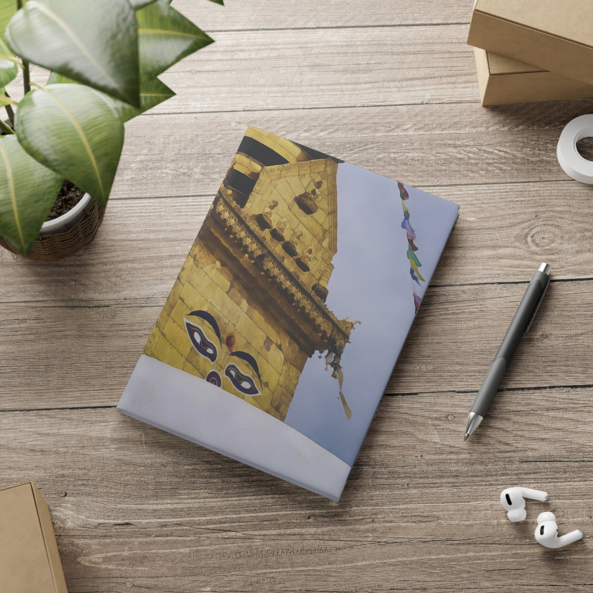 Hardcover Notebook with Puffy Covers - Nepal, Stupa with Buddha's Eyes (Variant 1)