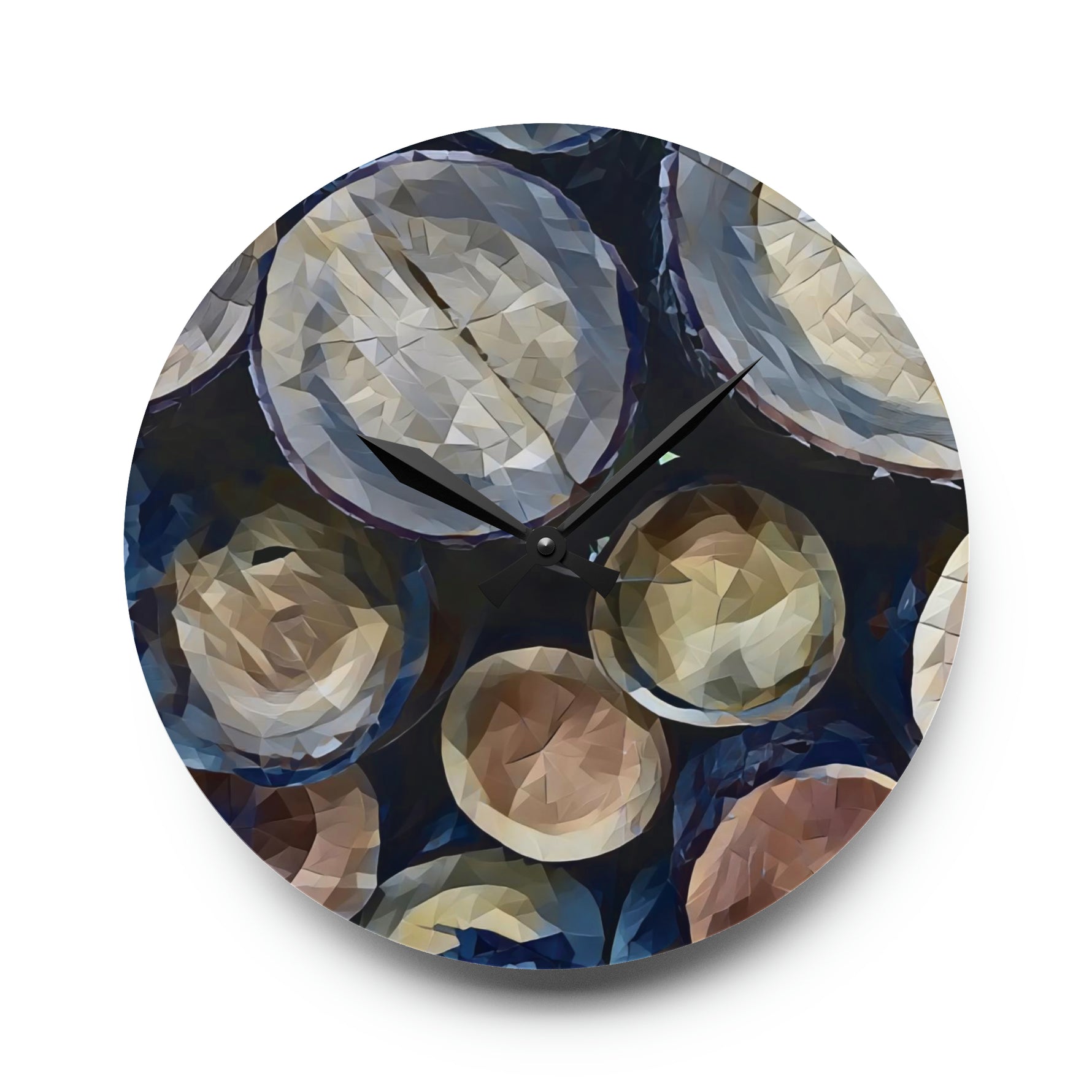 Acrylic Wall Clock - Poly Art - Wooden Trunks (Variant 1)