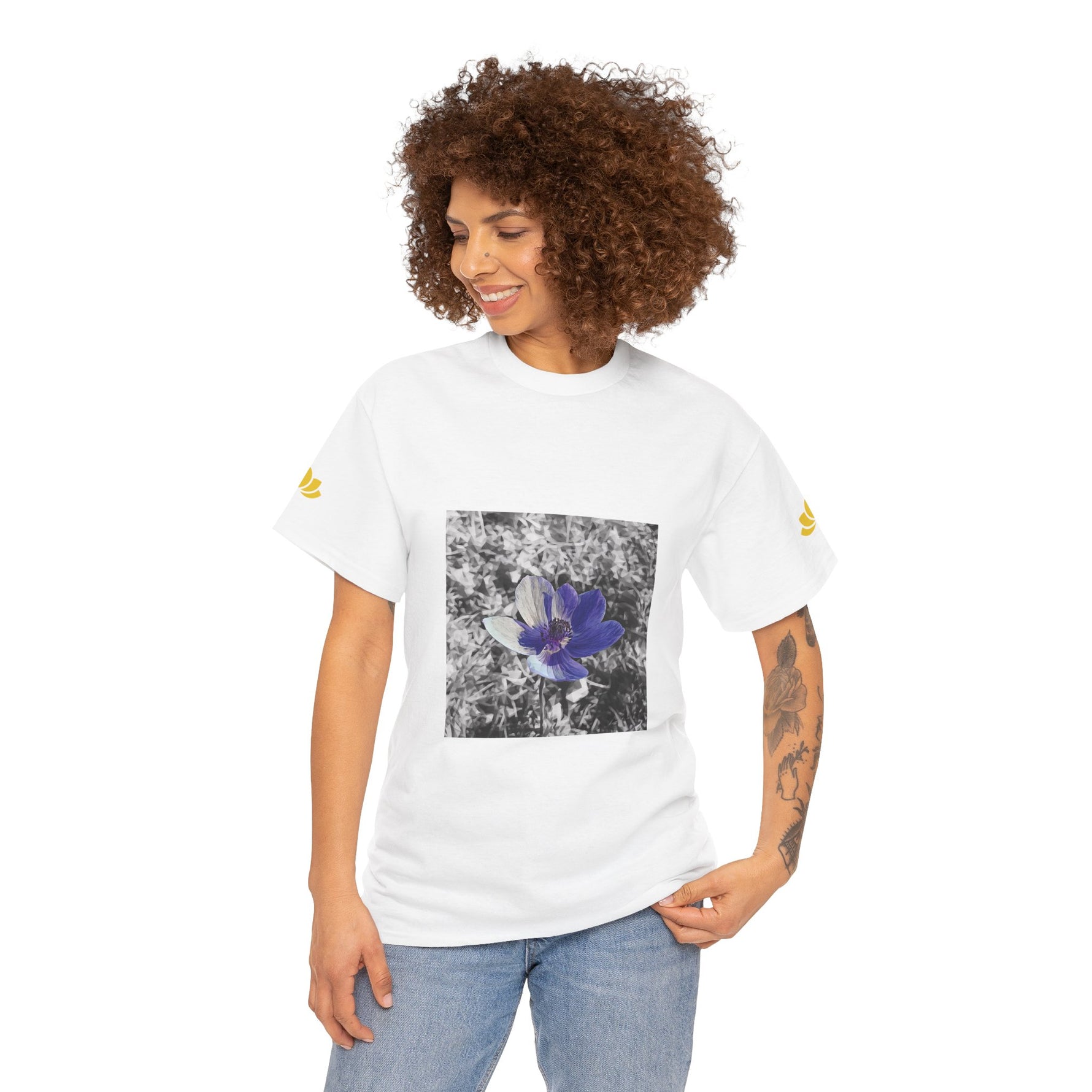 Unisex Heavy Cotton Tee - Poly Art - Flower of Anemone