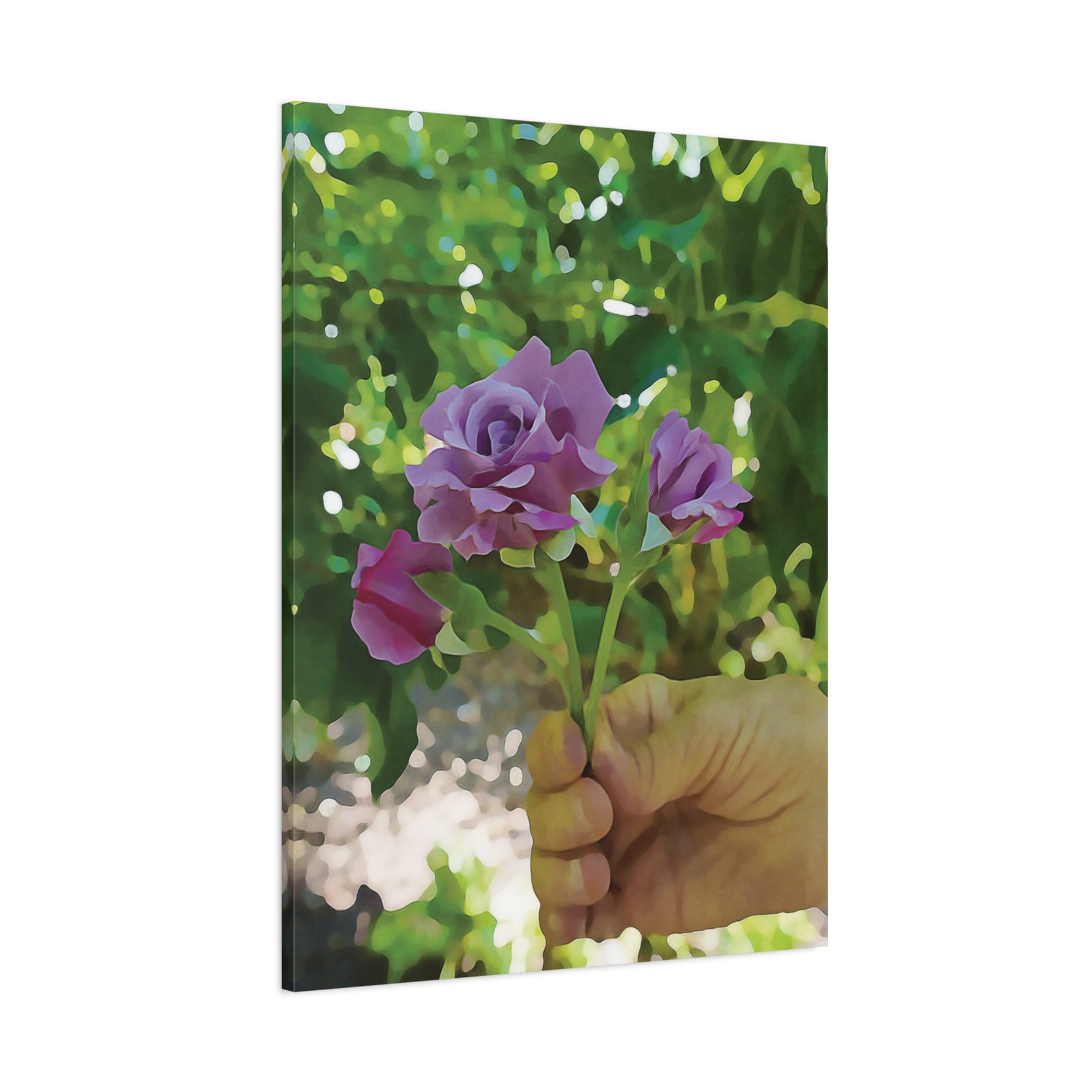 Stretched Matte Canvas - Flower of Rose, small bouquet