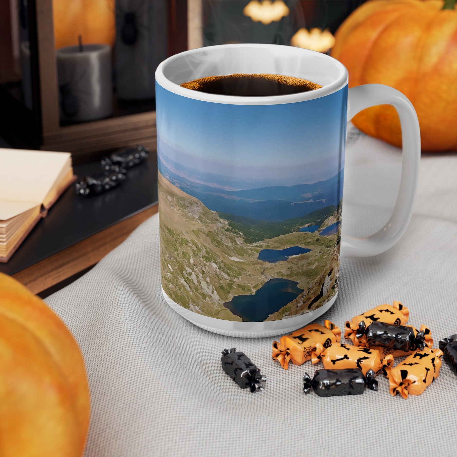 Ceramic White Cup 15oz - Rila Lakes, Bulgaria (Variant 2)