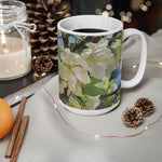 Ceramic White Cup 15oz - Poly Art - Apples' Tree Flower (Variant 1)