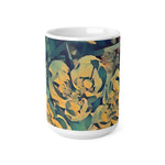 Ceramic White Cup 15oz - Poly Art - Flower of Euphorbia Helioscopia
