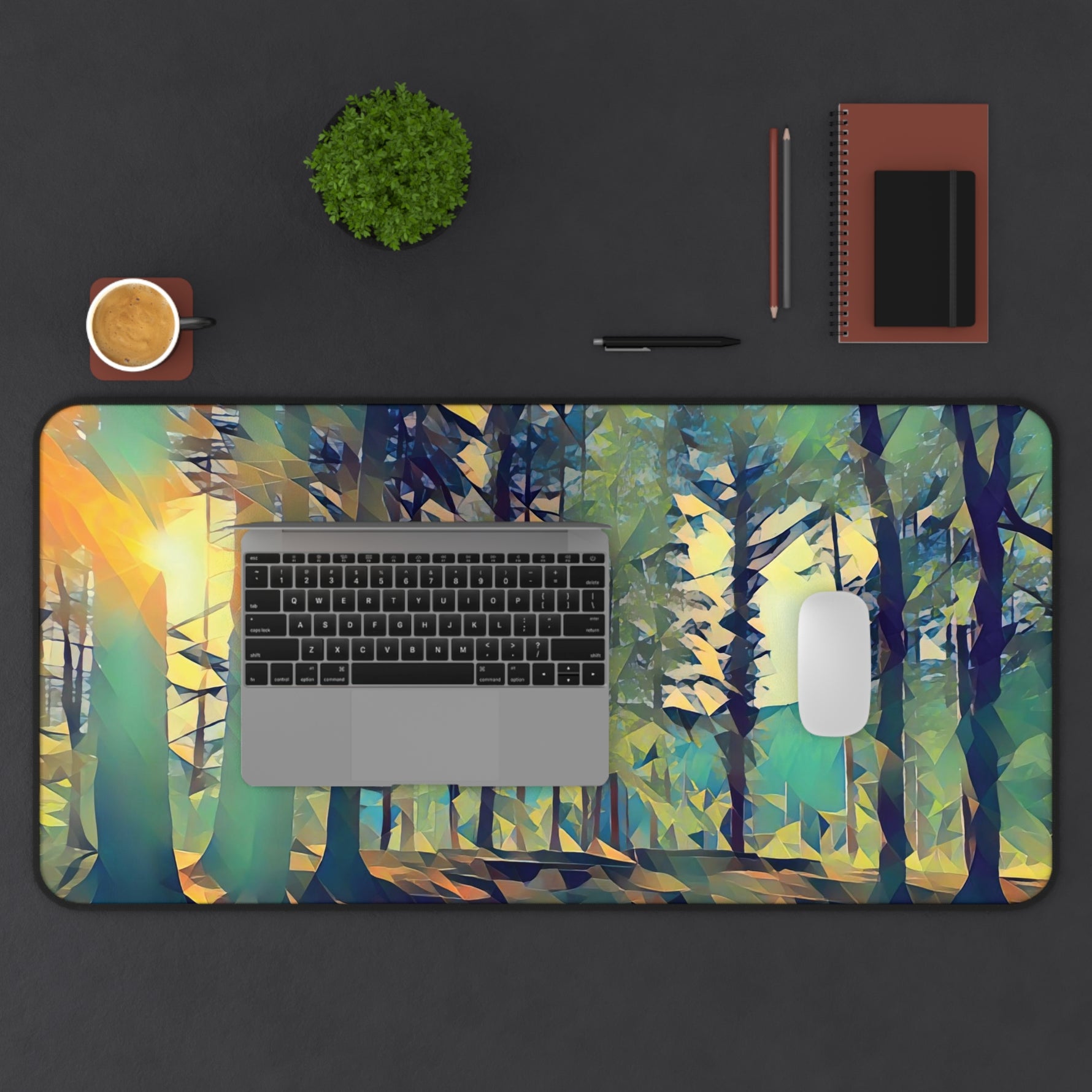 Desk Mat - Poly Art - Forest (Variant 06)