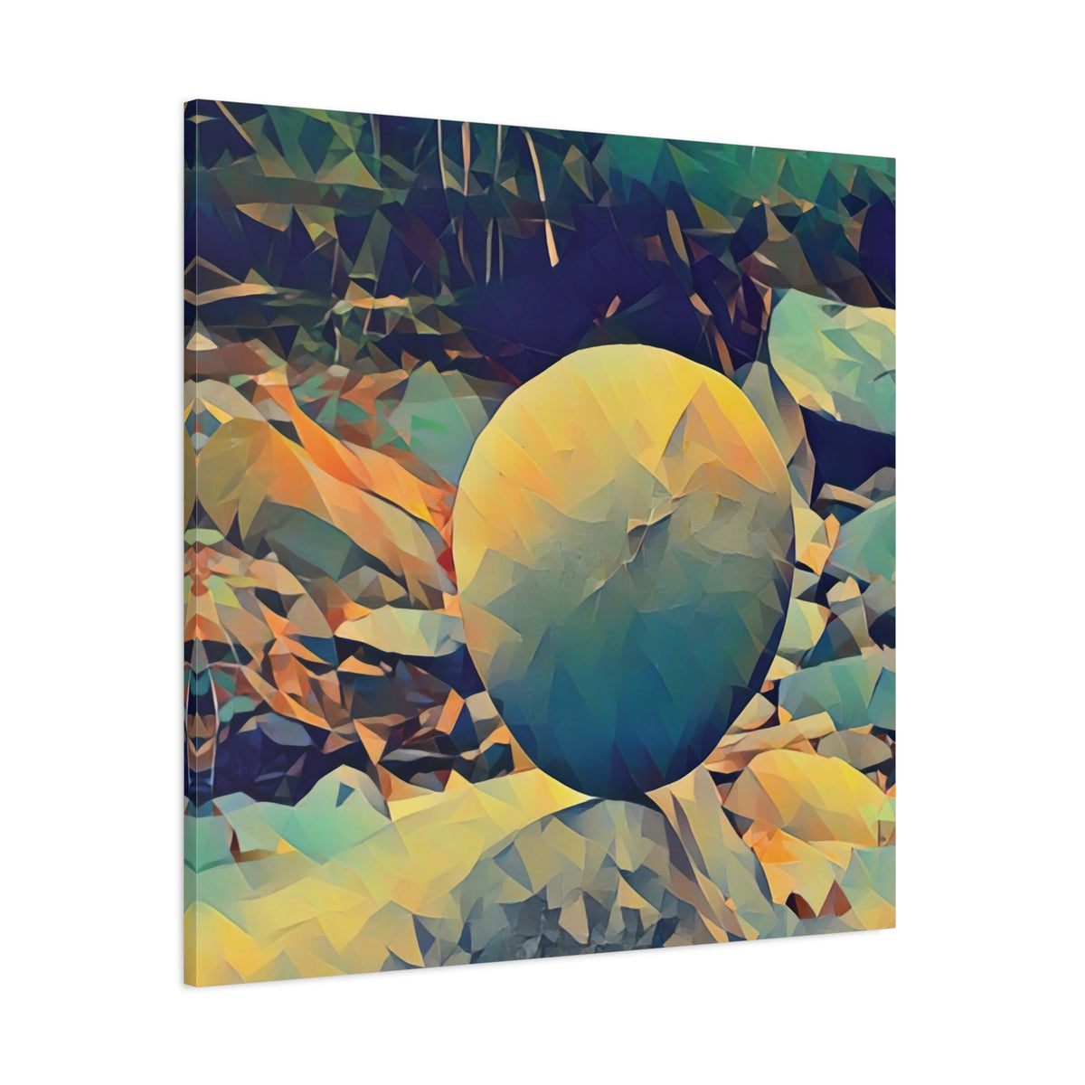 Stretched Matte Canvas - Poly Art - Stone Balance