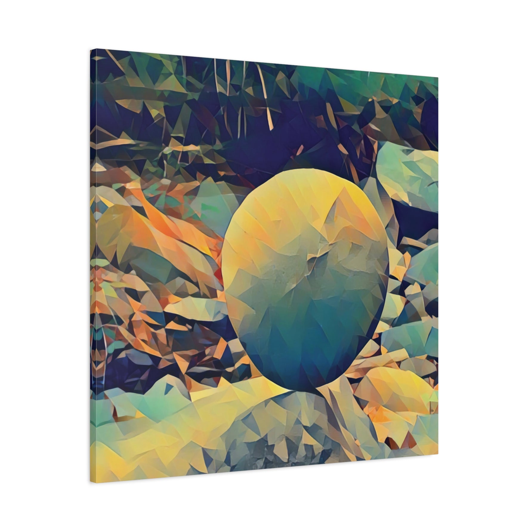 Stretched Matte Canvas - Poly Art - Stone Balance