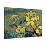 Stretched Matte Canvas - Poly Art - Flower, Yellow