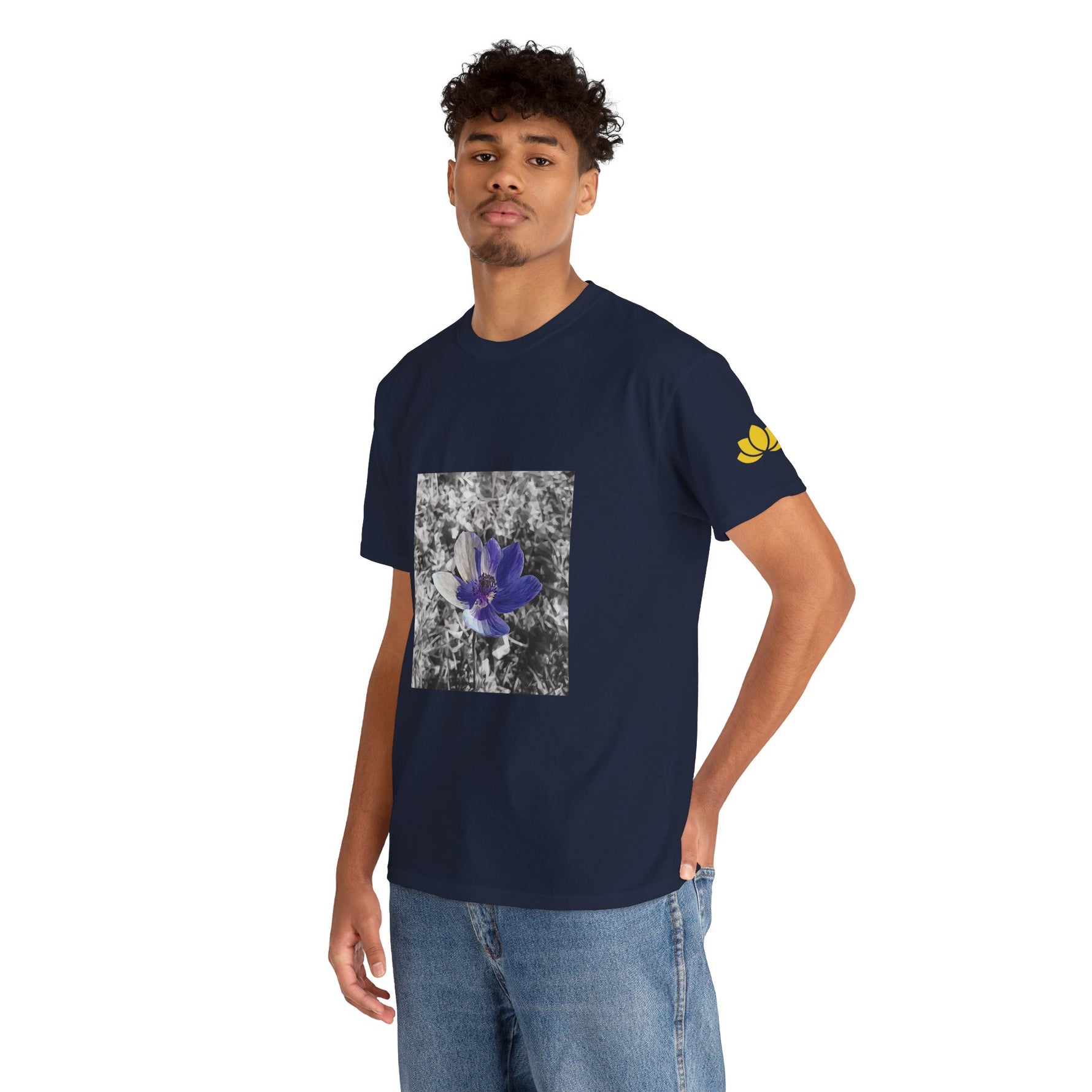 Unisex Heavy Cotton Tee - Poly Art - Flower of Anemone