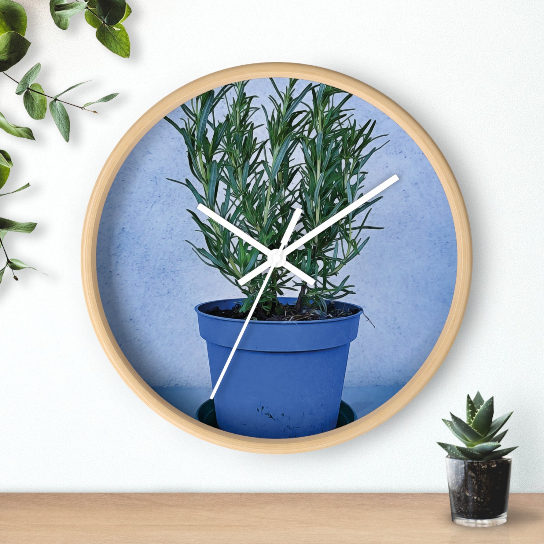 Wall Clock - Rosemary Plant