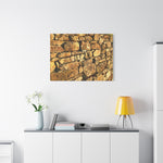 Stretched Matte Canvas - Stone Wall at Sunset