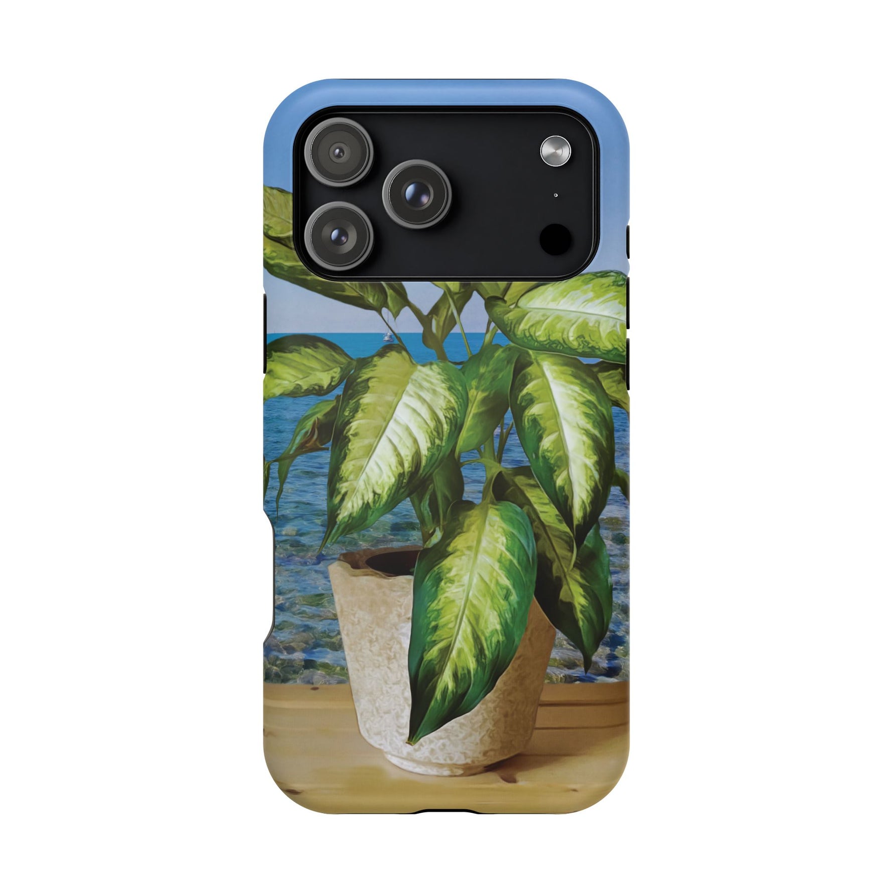 Magnetic Tough Phone Case - Dieffenbachia Plant and Sea