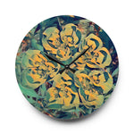 Acrylic Wall Clock - Poly Art - Flower of Euphorbia Helioscopia