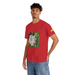 Unisex Heavy Cotton Tee - Poly Art - Flower, White