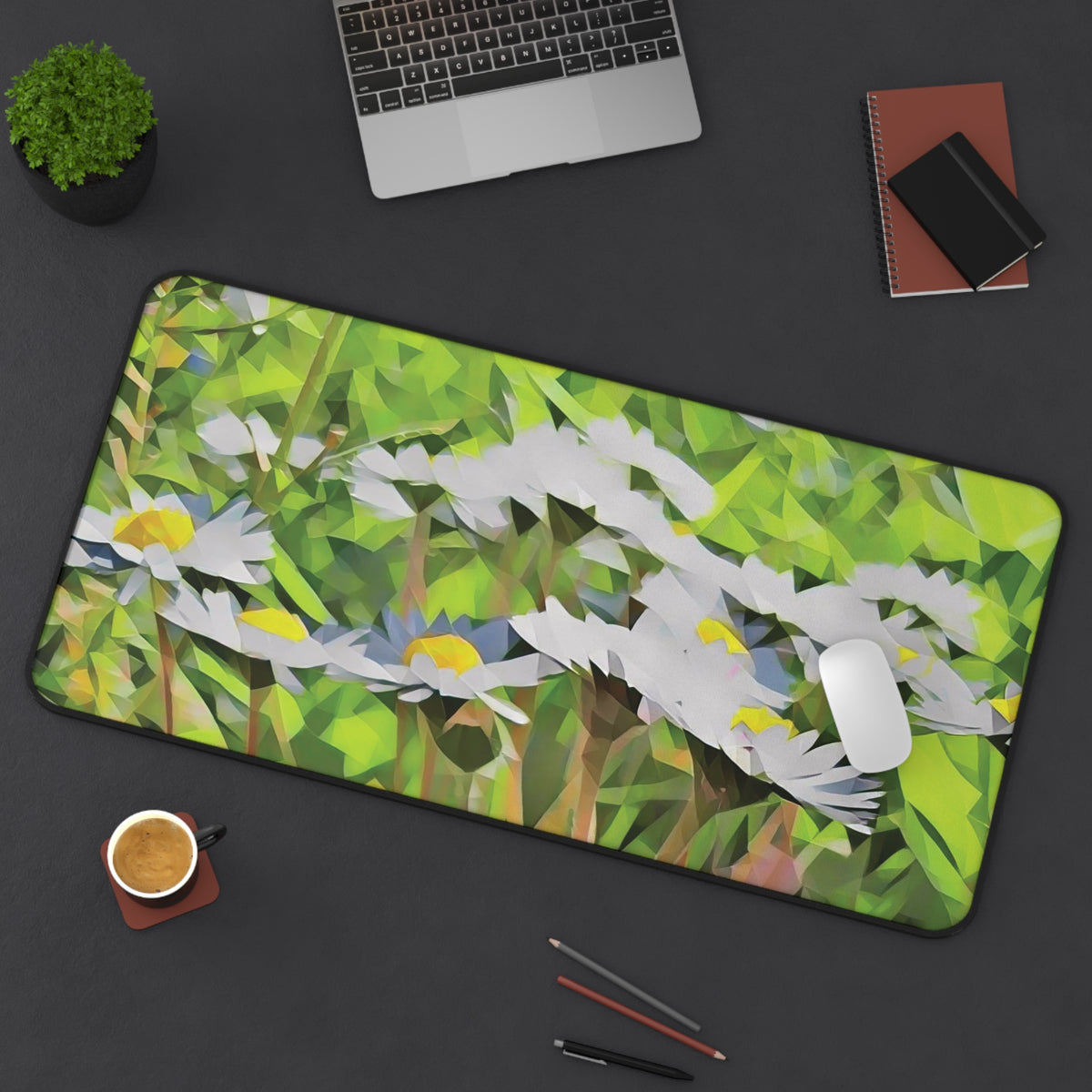 Desk Mat - Poly Art - Flower of Daisies (Variant 1)