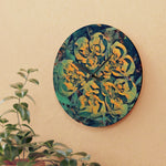 Acrylic Wall Clock - Poly Art - Flower of Euphorbia Helioscopia